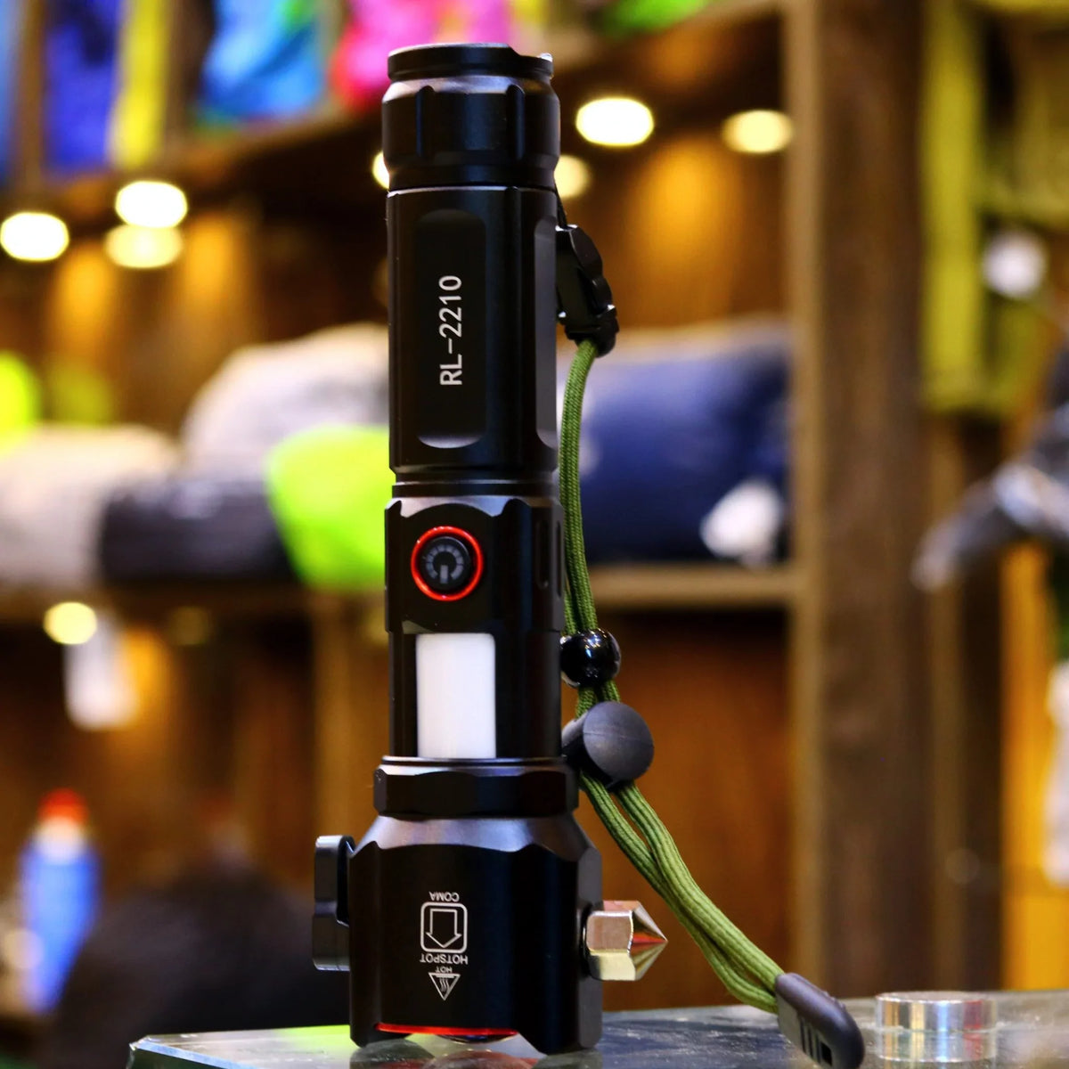 5-in-1 Portable Rechargeable LED Torch Light – Super Bright Emergency & Camping Flashlight