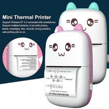 Rechargeable Mini Thermal Printer, Portable Wireless Pocket Printer for Students