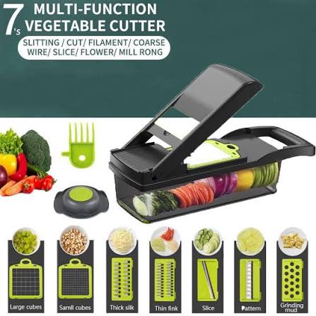 Multifunctional Vegetable Chopper & Slicer – Manual Vegetable Cutter for Kitchen